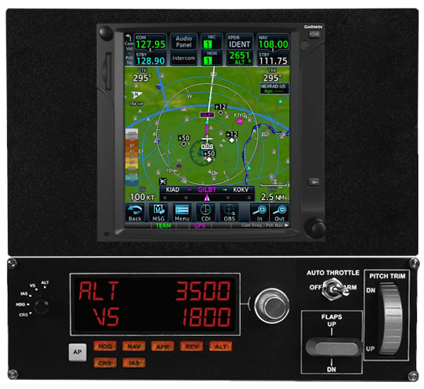 Home Flight Simulator Dash with RealSimGear GTN750 GPS and Logitech Radio Autopilot MultiPanel Switch Panel