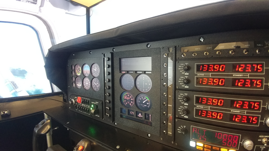 Home Flight Simulator Instrumentation Cockpit Dash with Logitech Radio Autopilot MultiPanel Switch Panel