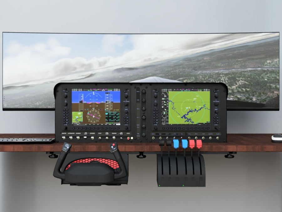 Low profile flight simulator instrument panel for home flight simulators.
