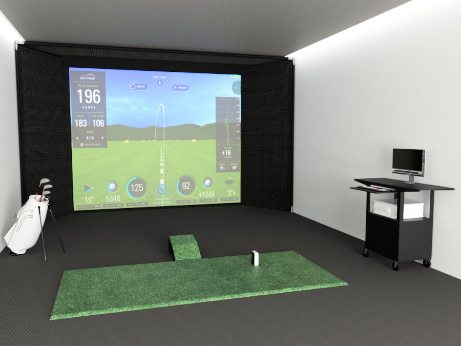 High Definition home indoor golf hitting bay