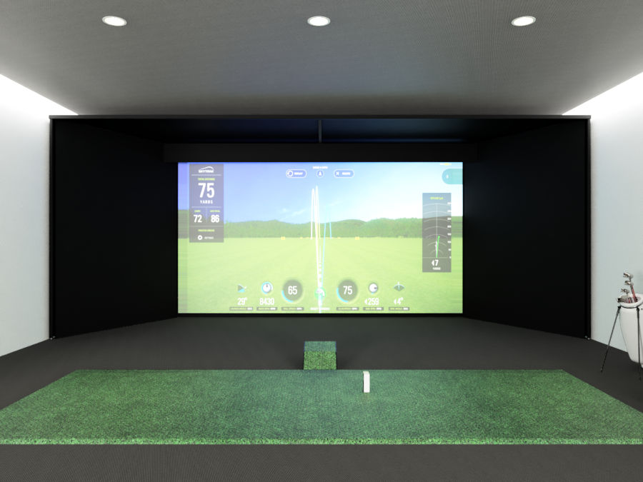 Wall to wall golf simulator bays for commercial and home golf studios. From $2,200.00.